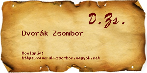 Dvorák Zsombor névjegykártya